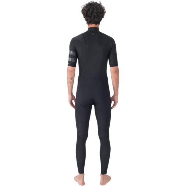 2025 Hurley Da Uomo Air 2/2mm Chest Zip Manica Corta Muta MFS0013212 - Black